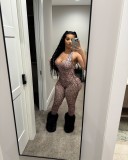 Pre Order: About 7 work days shipping Leopard Print Backless Jumpsuit YUEM-2025402