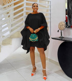 EVE Plus Size Chiffon Solid Loose Cape Dress NY-3536NY-3536