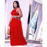 EVE Plus Size Solid Color Drawstring Tie Up Two Piece Skirts Set QYXZ-9916