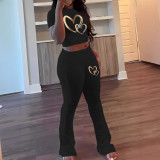 EVE Print Short Sleeve T Shirt Pants 2 Piece Set GCNF-8787