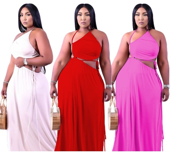EVE Plus Size Solid Color Drawstring Tie Up Two Piece Skirts Set QYXZ-9916