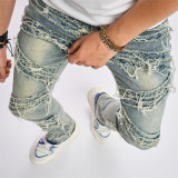 EVE Men's Cat Whisker Fashion Loose Wide Leg Jeans GBBF-708