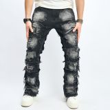 EVE Men's Vintage Cat Whiskers Casual Straight Leg Jeans GWBM-4246