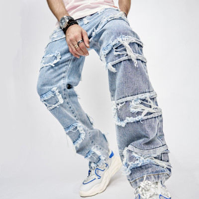 EVE Men's Vintage Loose Casual Wide Leg Jeans GBBF-2010