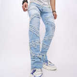 EVE Men's Cat Whisker Fashion Loose Wide Leg Jeans GBBF-708