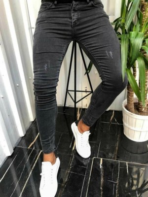 EVE Men's Casual Washed Zipper Slim Jeans GBBF-9968