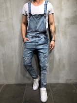 EVE Men's Fashion Denim Slim Sling Jumpsuit GWBM-731