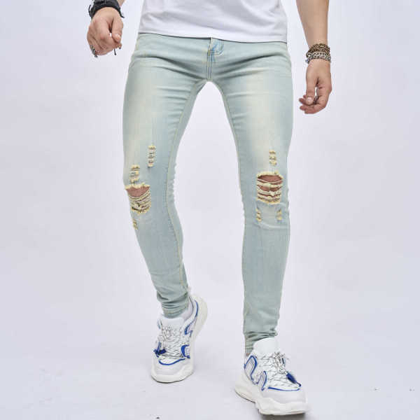 EVE Men's Casual Holes Washed Tight Jeans GWBM-116