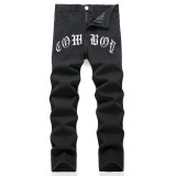 EVE Men's Letter Print Loose Casual Jeans GWBM-3140