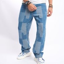 EVE Men's Color Block Loose Wide Leg Jeans GBBF-721