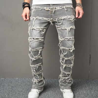 EVE Men's Fashion Button Tight Zipper Jeans GBBF-1122