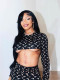 EVE Long Sleeve Print Crop Top Skirt 2 Piece Set GFCF-1341