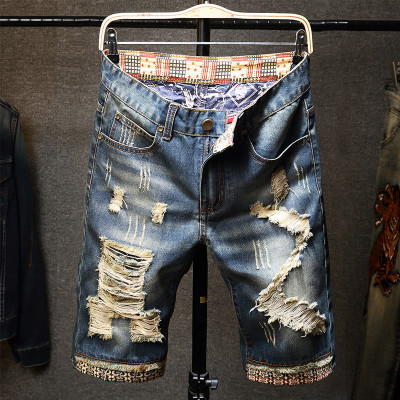 EVE Men's Holes Embroider Denim Short  GBBF-780