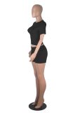 EVE Solid Color Short Sleeve Tops Shorts Suit GXYF-0463