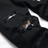 EVE Men's Fashion Holes Solid Color Tight Jeans GBBF-702