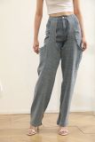 EVE Irregular Hollow Out Hot Drill Jeans YMEF-52095