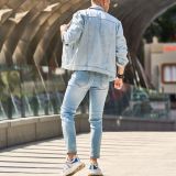 EVE Men's Long Sleeve Lapel Denim Jackets GBBF-83033