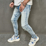 EVE Men's Fashion Holes Patchwork Jeans GBBF-7006