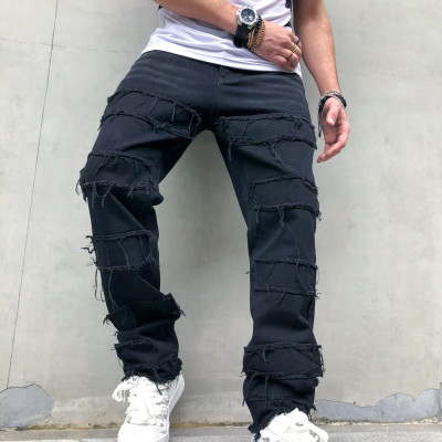 EVE Men's Fashion Loose Solid Straight Jeans GBBF-3443
