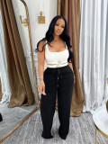 EVE Sport Vest Drawstring Wide Leg Pants Suit SFY-693