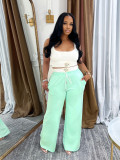 EVE Sport Vest Drawstring Wide Leg Pants Suit SFY-693