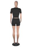 EVE Solid Color Short Sleeve Tops Shorts Suit GXYF-0463