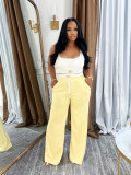 EVE Sport Vest Drawstring Wide Leg Pants Suit SFY-693