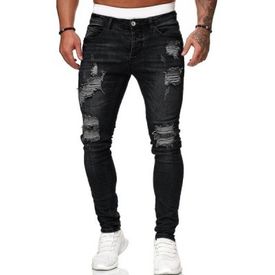 EVE Men's Fashion Slim Holes Pencil Jeans GBBF-344