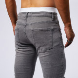 EVE Men's Solid Color Tight Pockets Jeans GBBF-66222