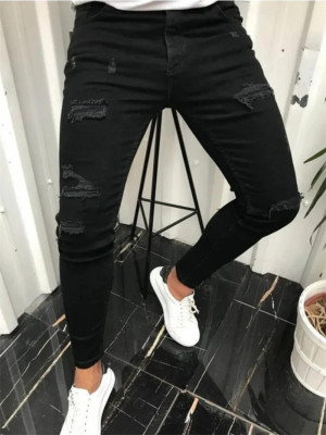 EVE Men's Casual Slim Tight Holes Jeans GBBF-661740