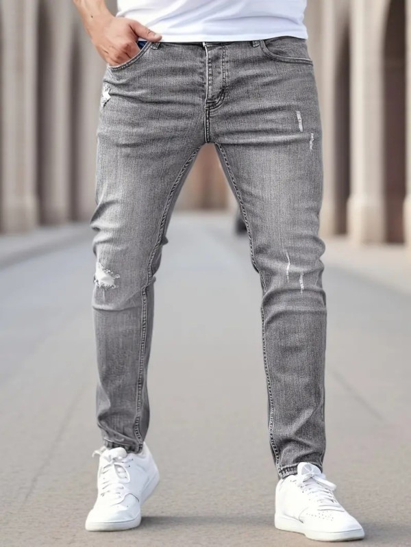 EVE Men's Solid Color Tight Pockets Jeans GBBF-66222