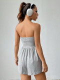 EVE Solid Color Wrap Chest Romper BS-1404