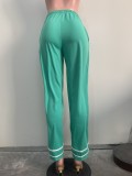 EVE Solid Color Patchwork Tie Up Straight Pants ORY-5269
