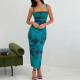 EVE Sexy Print Sling Split Bandage Dress XCFF-940