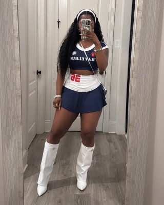 Pre Order: About 7 work days shipping Print Casual Sport Shorts Suit YUEM-30032