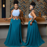 EVE Sexy Tie Up Backless Split Maxi Dress CYA-901739