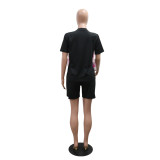 EVE Hot Drill O Neck Casual Short Suit CYA-901823