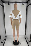 EVE Short Sleeve Contrast Color Sport Shorts Suit FOSF-8806