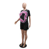 EVE Hot Drill O Neck Casual Short Suit CYA-901823