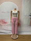 EVE Sport Vest Drawstring Wide Leg Pants Suit SFY-693