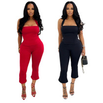 EVE Solid Color Halterneck Sexy Two Piece Pants Set SFY-2801
