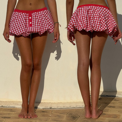 EVE Fashion Plaid Bubble Skirts SFY-656