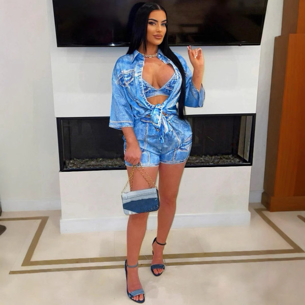 EVE Casual Print Two Piece Shorts Set SH-391346