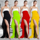 EVE Sexy Color Block High Split Maxi Dress GFDY-1327