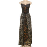 EVE Leopard Print Sexy Slim Sling Maxi Dress GZJQ-K25D65829