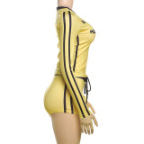 EVE Fashion Printed Sexy V-Neck Long Sleeve Shorts Suit GZJQ-K24S56255