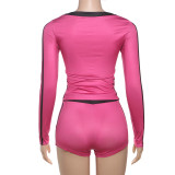 EVE Fashion Printed Sexy V-Neck Long Sleeve Shorts Suit GZJQ-K24S56255