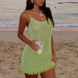 EVE Sexy Backless Tassel Camisole Dress GDSF-Q25DS098