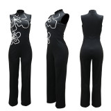 EVE Solid Color Print Sleeveless Loose Jumpsuit CYA-901747
