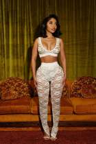 EVE Sexy Sleeveless Lace Two Piece Pants Set YD-8824